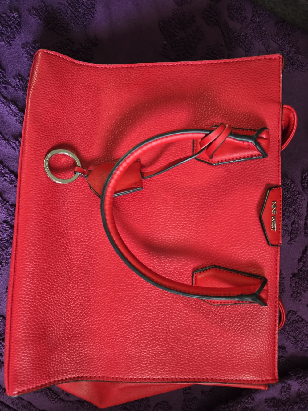 Nine West Red Structured Tote Bag